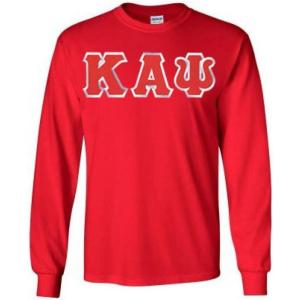 Kappa Alpha Psi Fraternity Greek Lettered Long-Sleeve T-Shirt(Red)
