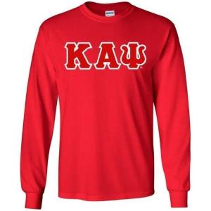 Kappa Alpha Psi Lettered Long Sleeve Shirt(Red)