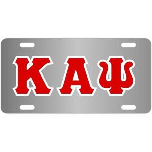 Kappa Alpha Psi License Cover Silver w/Red Imprint Color