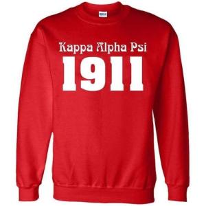 Kappa Alpha Psi Logo Crewneck Sweatshirt(Red)