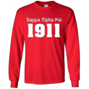 Kappa Alpha Psi Logo Long Sleeve Tee(Red)