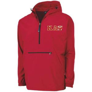 Kappa Alpha Psi Tackle Twill Lettered Pack N Go Pullover(Red)