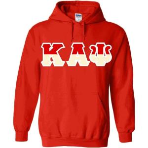 Kappa Alpha Psi Two Tone Greek Lettered Hooded Sweatshirt(Red)
