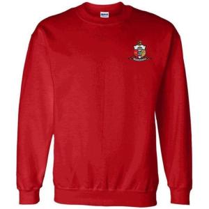 Kappa Alpha Psi World Famous Crest – Shield PATCH Crewneck Sweatshirt(Red)