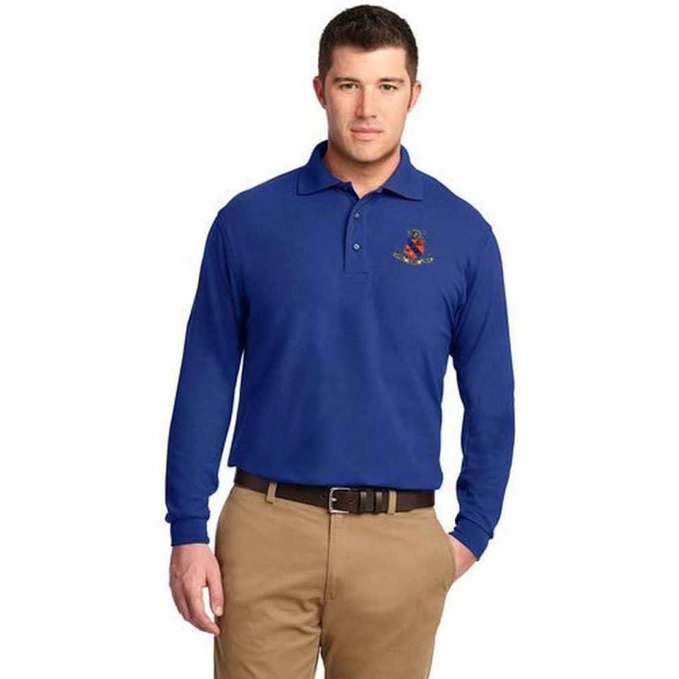 imageKappa Delta Rho Crest Shield Emblem Long Sleeve PoloRoyal Blue
