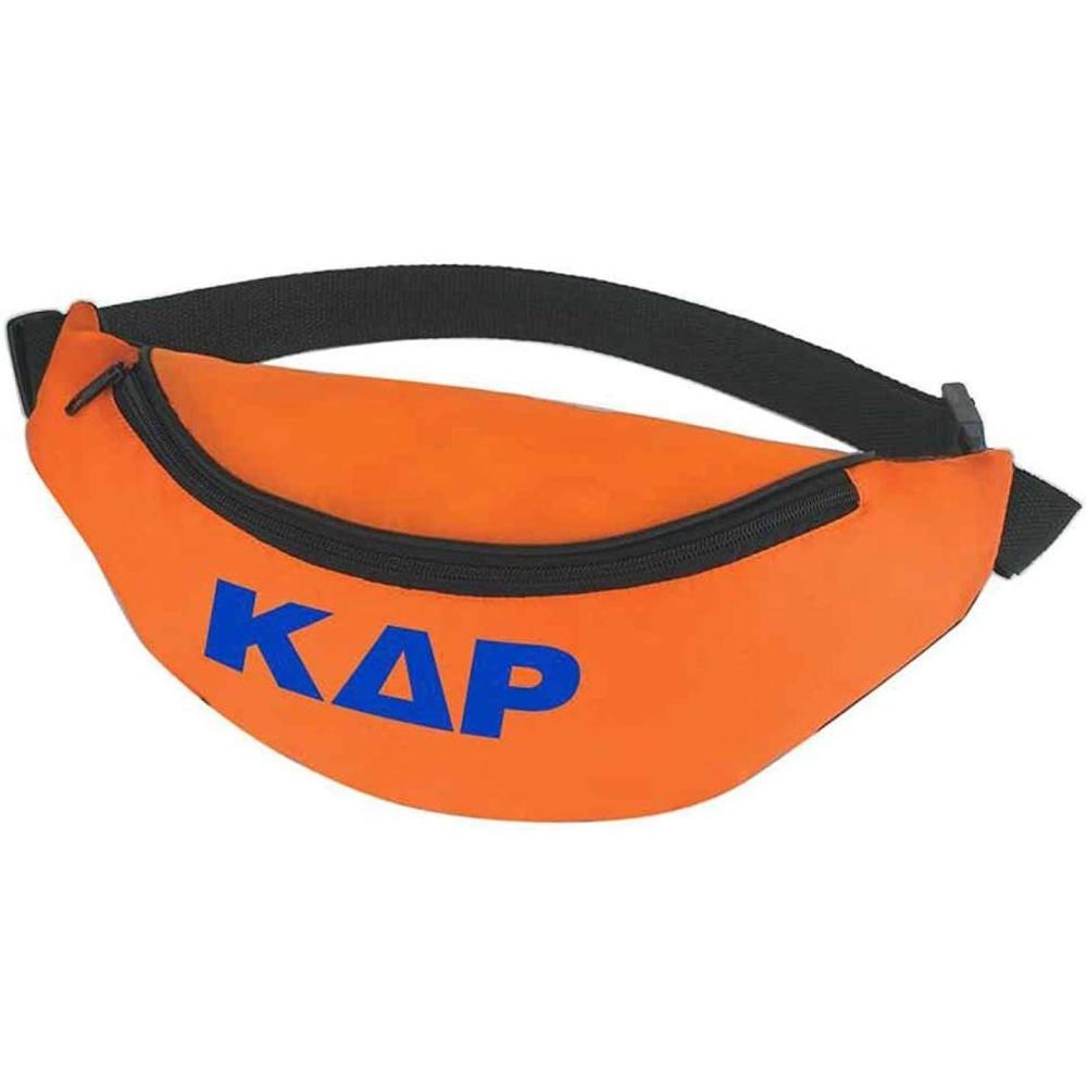 imageKappa Delta Rho Fanny Pack Neon Orange wRoyal Blue Imprint ColorNeon Orange wRoyal Blue