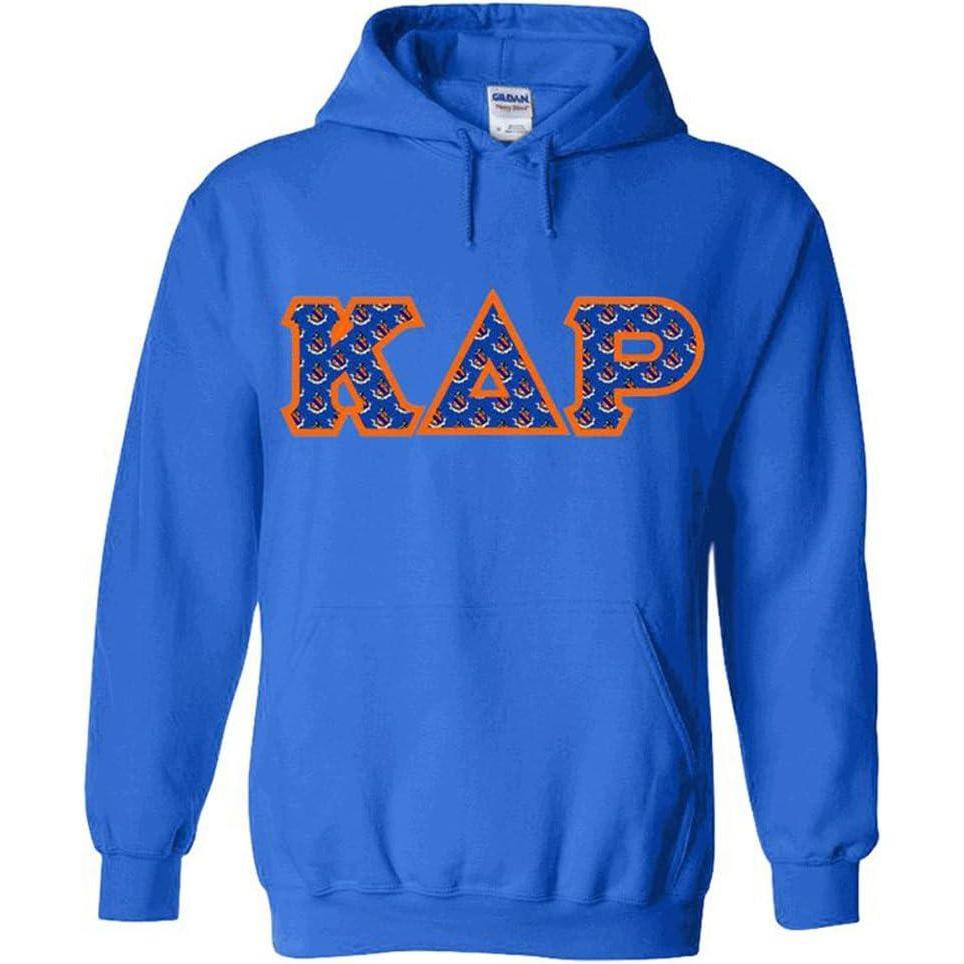 imageKappa Delta Rho Fraternity Crest Twill Letter Hooded SweatshirtRoyal Blue