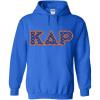 Kappa Delta Rho Fraternity Crest Twill Letter Hooded Sweatshirt(Royal Blue)