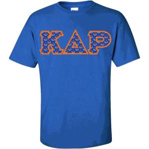 Kappa Delta Rho Fraternity Crest Twill Letter Tee(Royal Blue)