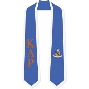 Kappa Delta Rho Greek 2 Tone Lettered Graduation Sash Stole(Light Blue W/White Trim)