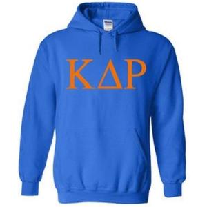 Kappa Delta Rho World Famous Greek Hoodie – Royal Blue with Orange Imprint(Royal Blue)