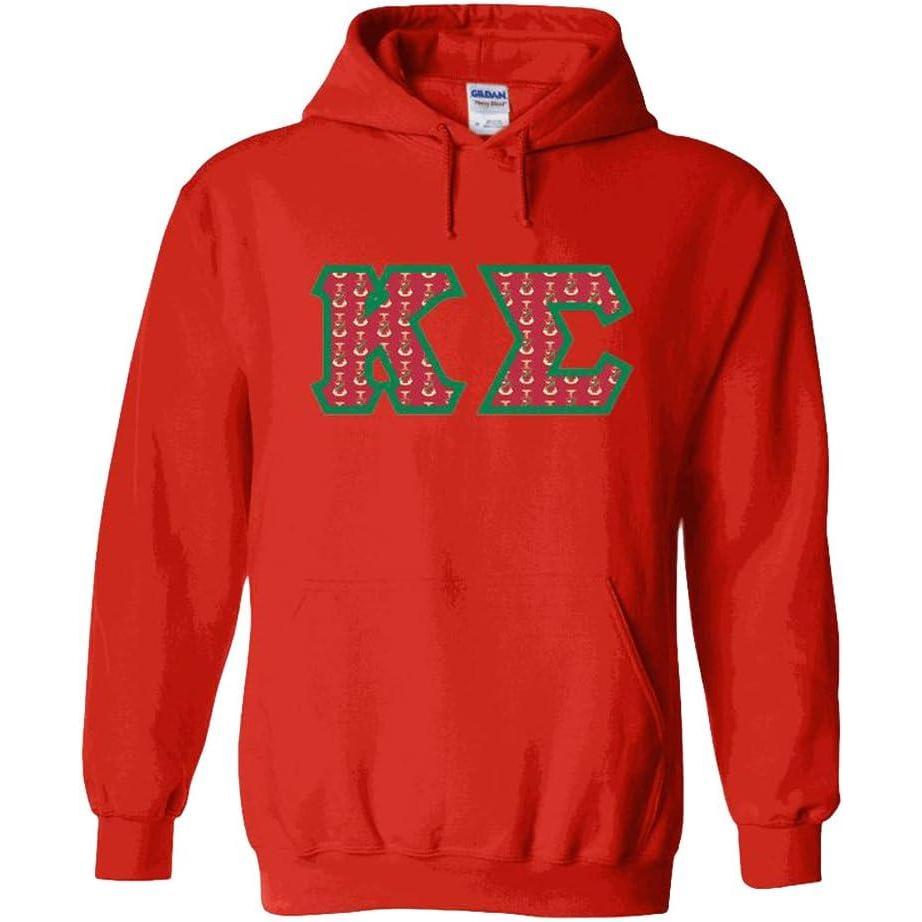 imageKappa Sigma Fraternity Crest Twill Letter Hooded SweatshirtRed