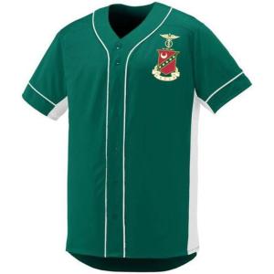 Kappa Sigma Fraternity Crest Slugger Baseball Jersey(Dark Green/White)