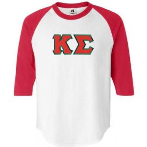 Kappa Sigma Lettered Raglan T-Shirt(White W/Red)