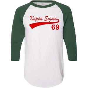 Kappa Sigma Tail Year Raglan(White W/Dark Green)