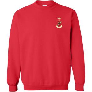 Kappa Sigma World Famous Crest – Shield PATCH Crewneck Sweatshirt(Red)