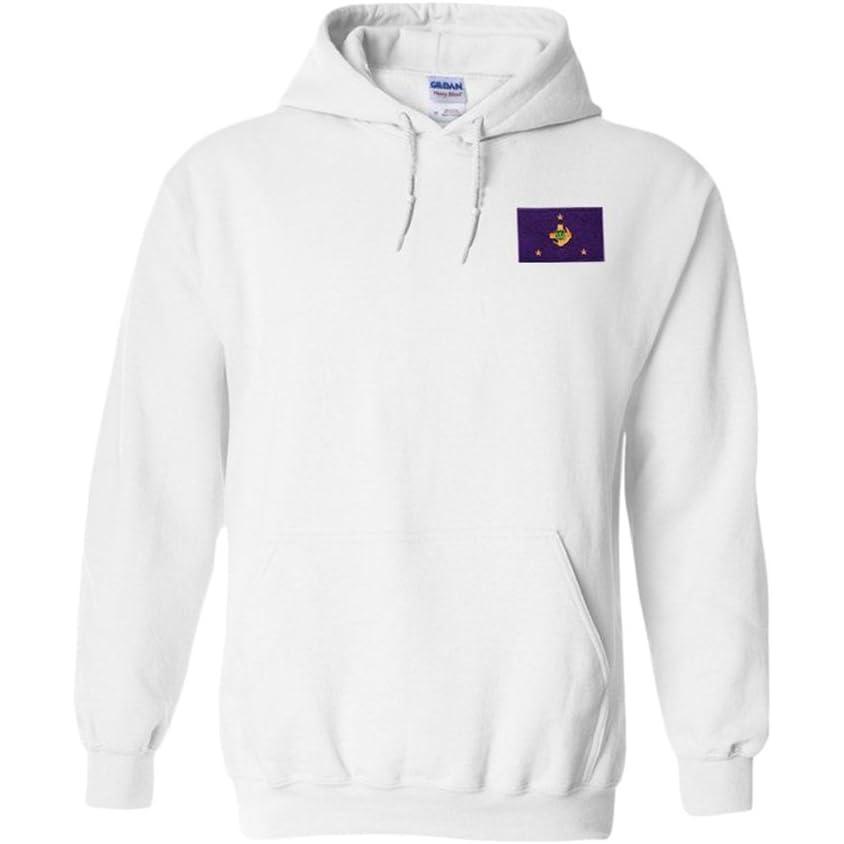 imageGreekgear Lambda Chi Alpha Flag Patch Hooded SweatshirtWhite