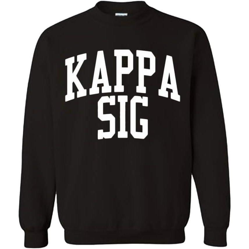 imageGreekgear Mens Kappa Sigma BIG TEXT Crewneck Sweatshirt BlackBlack