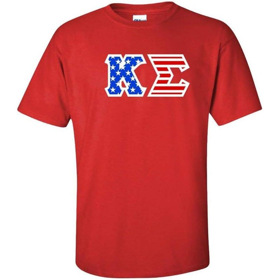 imageKappa Sigma Greek Letter American Flag TeeRed