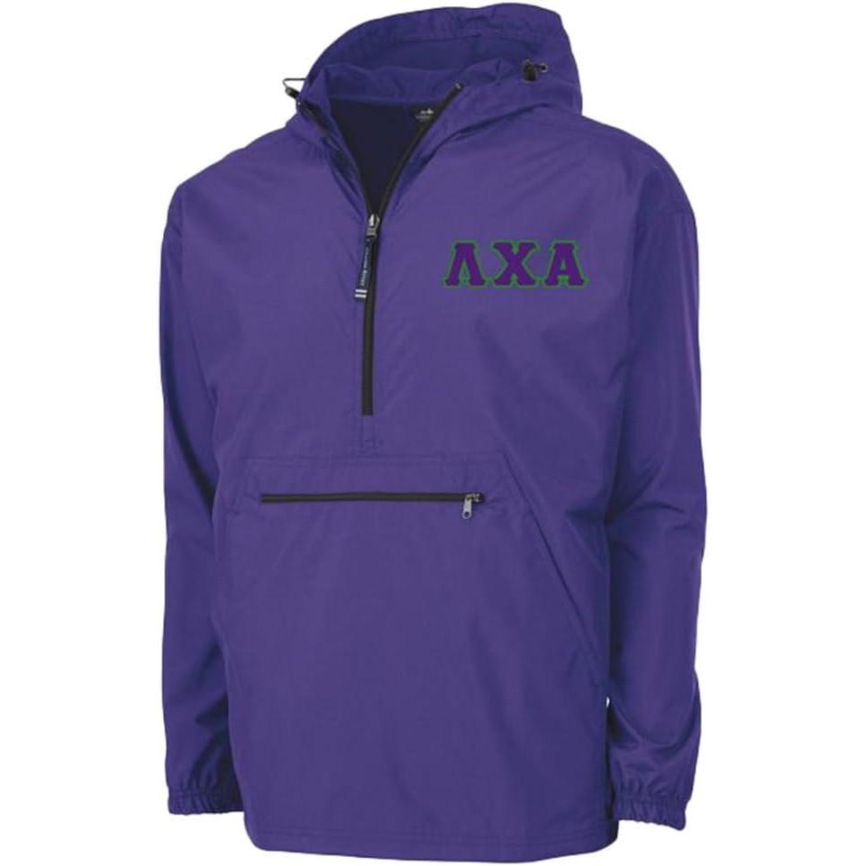 imageLambda Chi Alpha Tackle Twill Lettered Pack N Go PulloverPurple