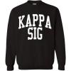 Greekgear Men’s Kappa Sigma BIG TEXT Crewneck Sweatshirt Black(Black)