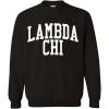 Greekgear Men’s Lambda Chi Alpha BIG TEXT Crewneck Sweatshirt Black(Black)