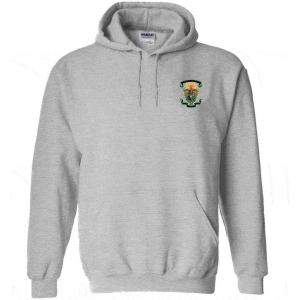 Greekgear Lambda Chi Alpha Crest – Shield Emblem Hooded Sweatshirt(Sports Grey)