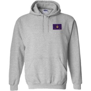 Greekgear Lambda Chi Alpha Flag Patch Hooded Sweatshirt(Sports Grey)