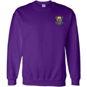 Greekgear Lambda Chi Alpha World Famous Crest – Shield PATCH Crewneck Sweatshirt(Purple)