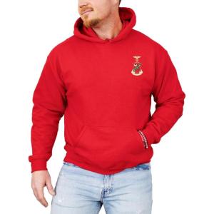 Kappa Sigma Crest – Shield Emblem Hooded Sweatshirt(Red)