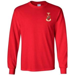 Kappa Sigma Fraternity Crest Longsleeve Tee(Red)