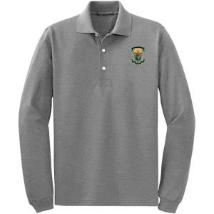 Lambda Chi Alpha Emblem Long Sleeve Polo(Cool Grey)