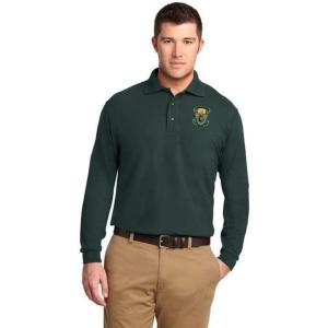 Lambda Chi Alpha Emblem Long Sleeve Polo(Dark Green)