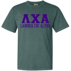 Lambda Chi Alpha Greek Heavyweight T-Shirt(Emerald)