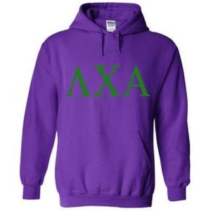Lambda Chi Alpha World Famous Greek Hoodie – Purple with Forest Green Imprint(Purple)