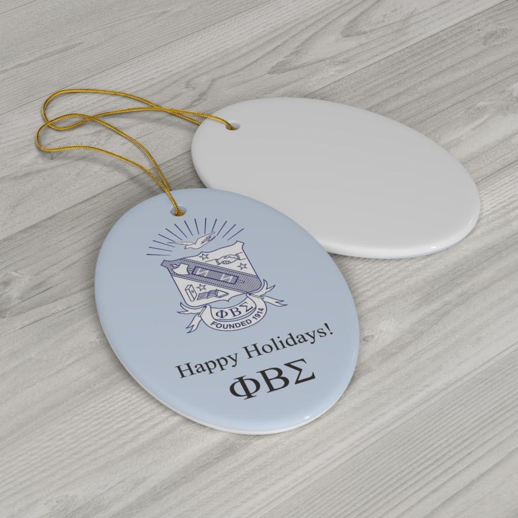 imagePhi Beta Sigma Holiday Crest Oval Ornaments