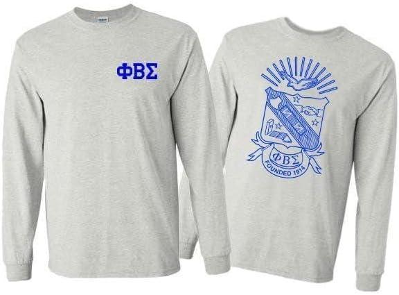 imagePhi Beta Sigma World Famous Crest Shield Long Sleeve TShirtLight Grey