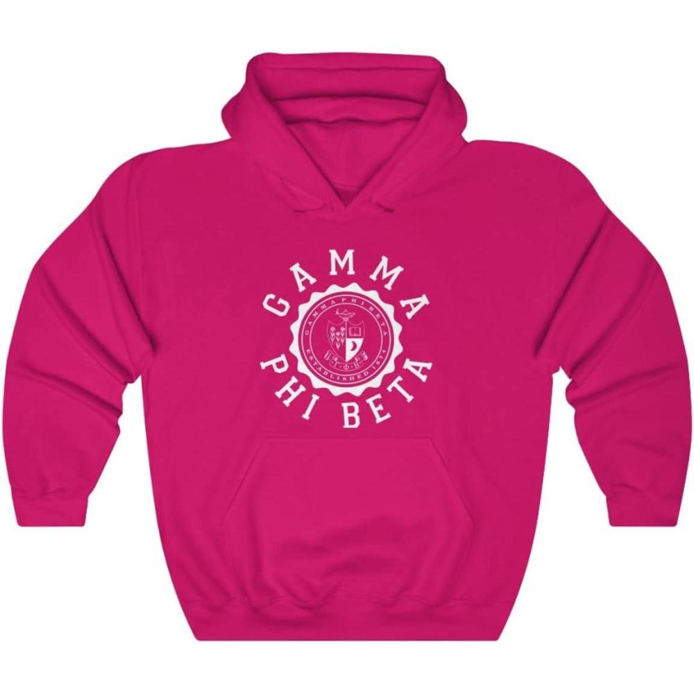 imageGreekgear Gamma Phi Beta Unisex College Seal HoodieHeliconia