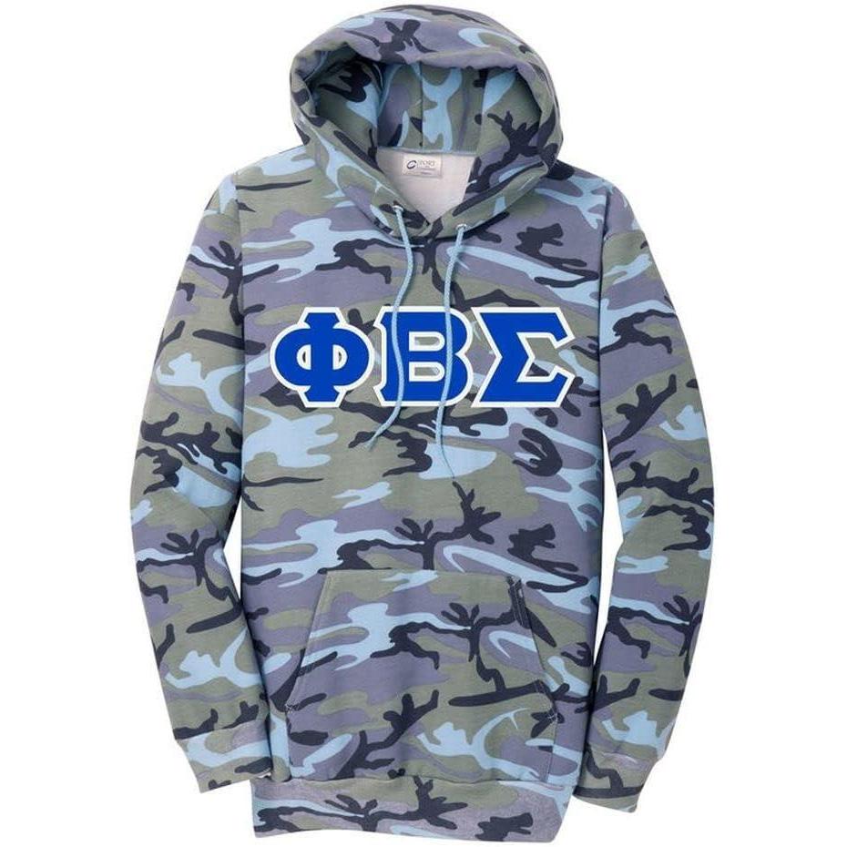 imageGreekgear Phi Beta Sigma Camo Pullover Hooded Sweatshirt