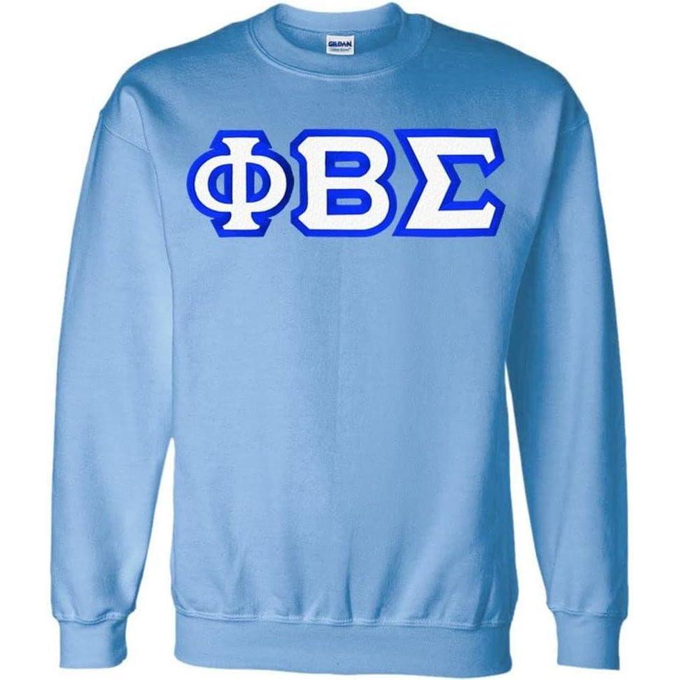 imageGreekgear Phi Beta Sigma Custom Twill Crewneck SweatshirtLight Blue