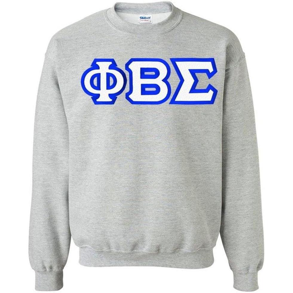 imageGreekgear Phi Beta Sigma Custom Twill Crewneck SweatshirtLight Grey