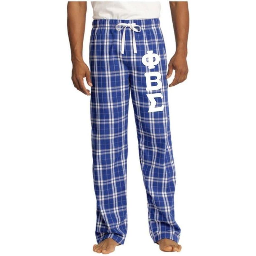 imageGreekgear Phi Beta Sigma Flannel Plaid Pant PJsRoyal Blue