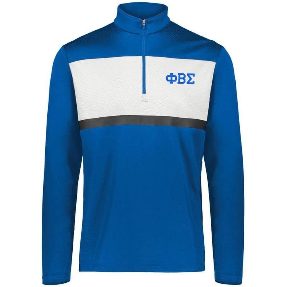 imageGreekgear Phi Beta Sigma Prism Bold 14 Zip PulloverRoyal Blue With White