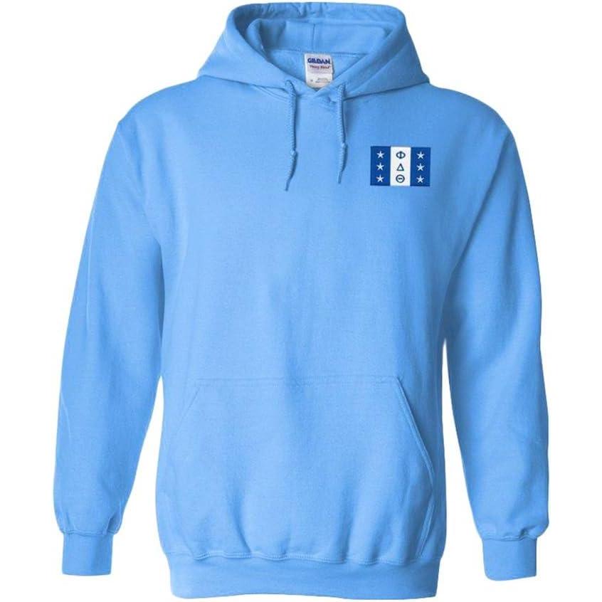 imageGreekgear Phi Delta Theta Flag Patch Hooded SweatshirtLight Blue