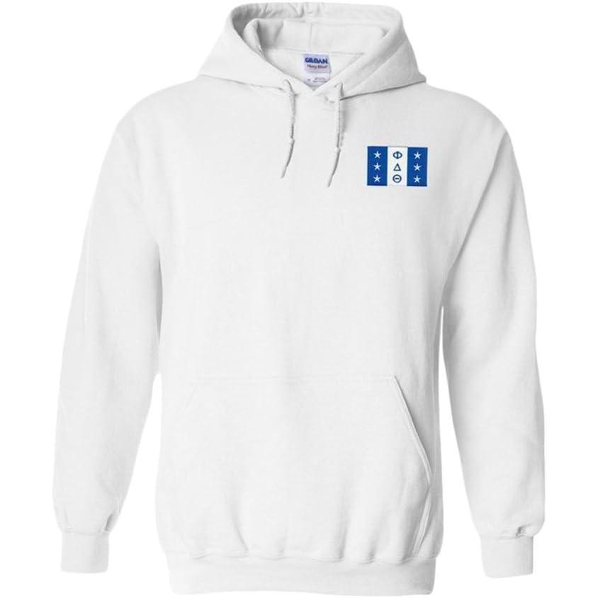 imageGreekgear Phi Delta Theta Flag Patch Hooded SweatshirtWhite
