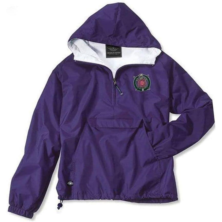 imageOmega Psi Phi Crest Shield AnorakPurple