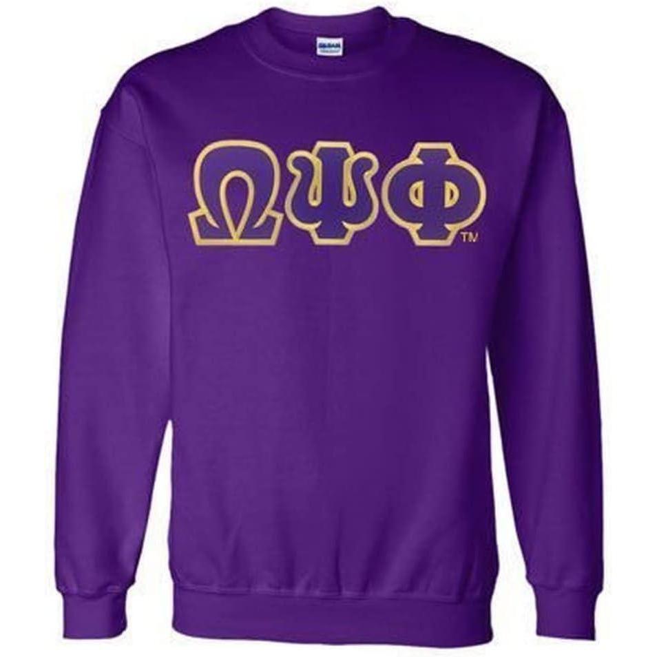 imageOmega Psi Phi Lettered Crewneck SweatshirtPurple