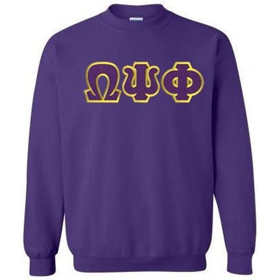 imageOmega Psi Phi Lettered Crewneck1 Purple