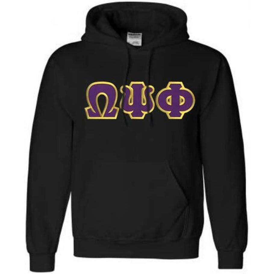 imageOmega Psi Phi Lettered Hooded SweatshirtBlack