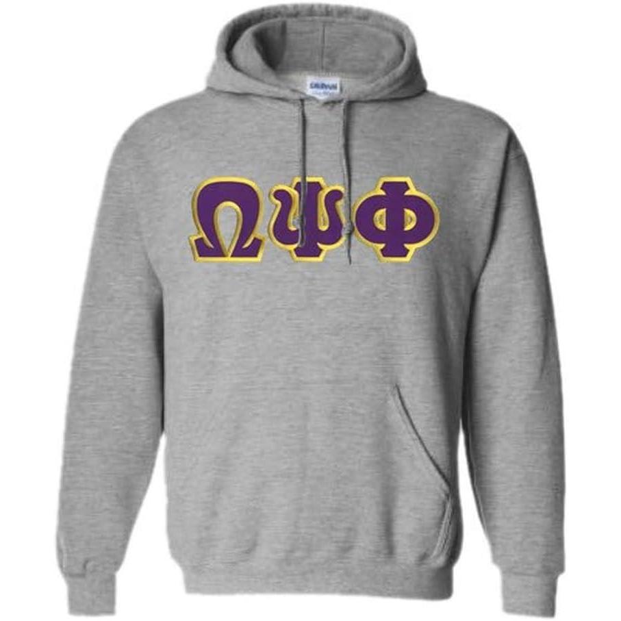 imageOmega Psi Phi Lettered Hooded SweatshirtSports Grey
